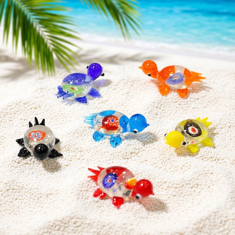 1pc Mini Glass Turtle Figurine - Marine Aquarium Japan recension och pris